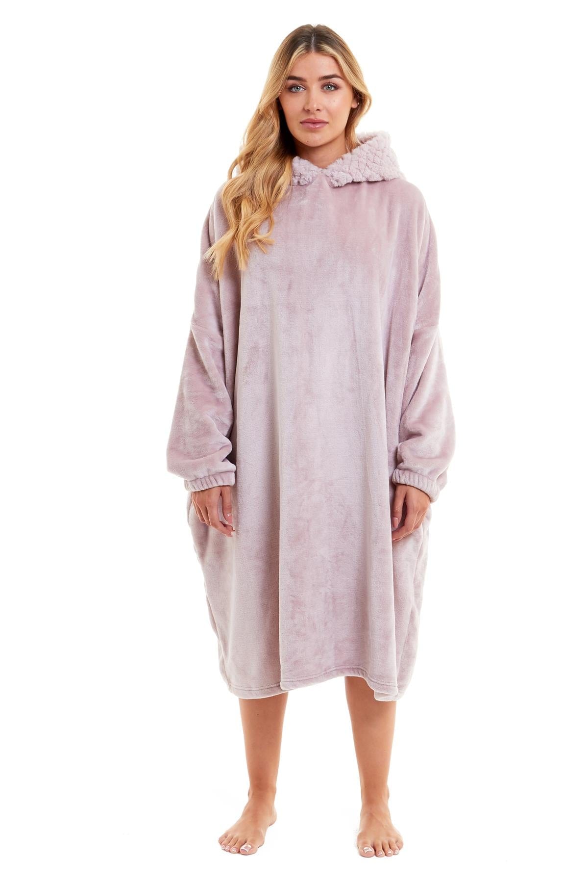 Oversized Plush Hooded Poncho Blanket With Ultra-Soft Fur Hood Super Soft Sofa and Bed Use