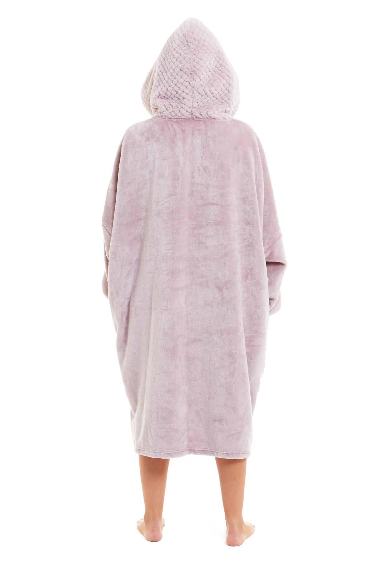 Oversized Plush Hooded Poncho Blanket With Ultra-Soft Fur Hood Super Soft Sofa and Bed Use