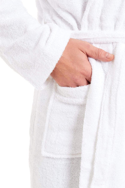 Mens Luxury Bamboo Cotton Hooded Towelling Robe Ultra Soft For Home Gym