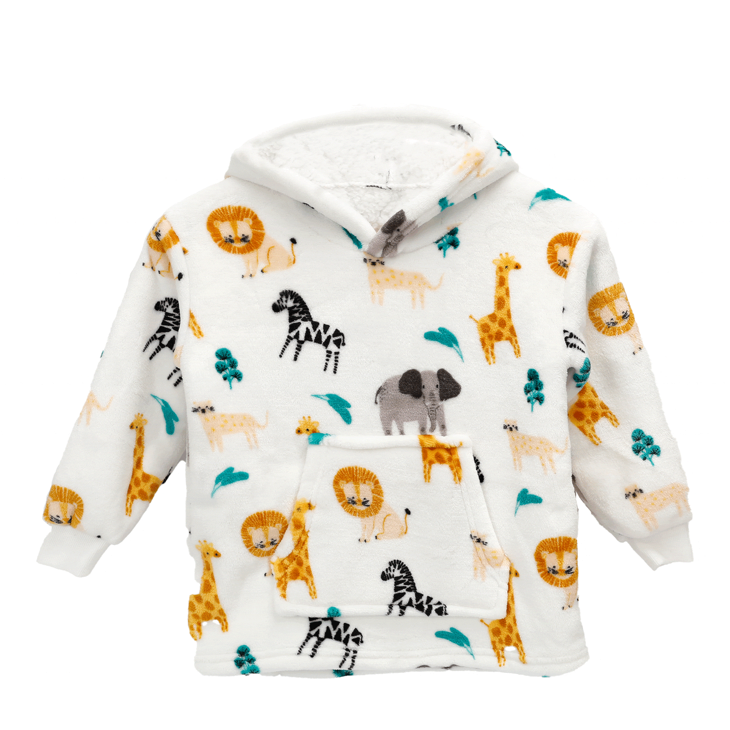 Daisy Dreamer Kids Hoodie Blanket Safari Sloth Wearable Sweatshirt for Cosy Home Layering