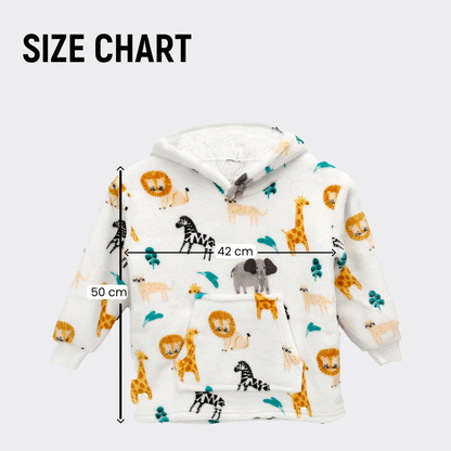 Daisy Dreamer Kids Hoodie Blanket Safari Sloth Wearable Sweatshirt for Cosy Home Layering