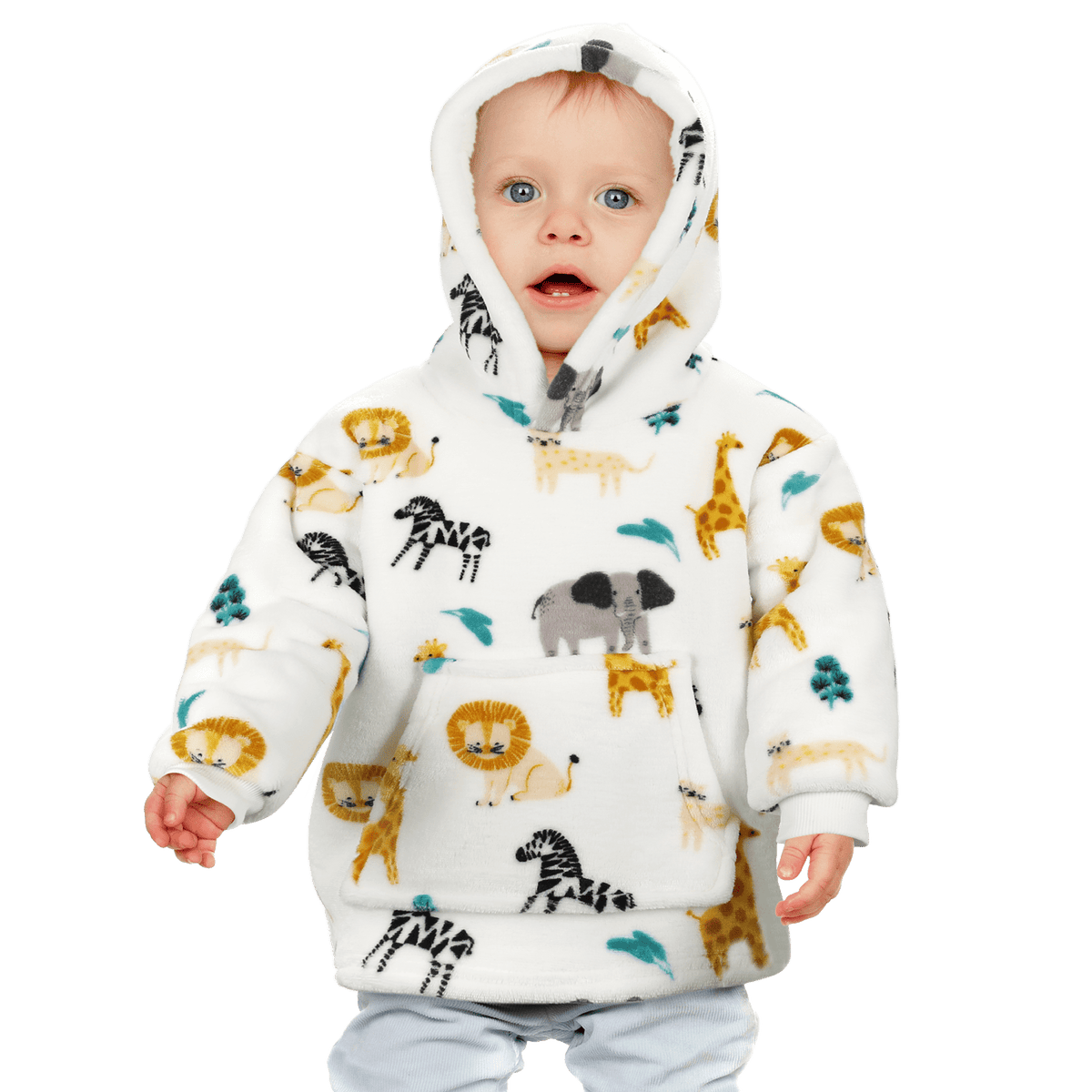 Daisy Dreamer Kids Hoodie Blanket Safari Sloth Wearable Sweatshirt for Cosy Home Layering
