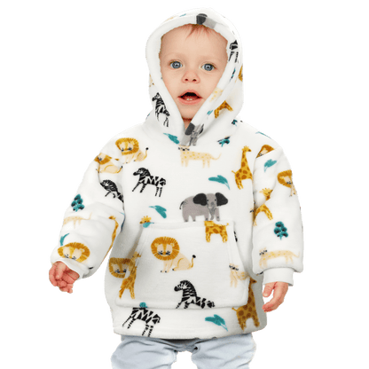 Daisy Dreamer Kids Hoodie Blanket Safari Sloth Wearable Sweatshirt for Cosy Home Layering