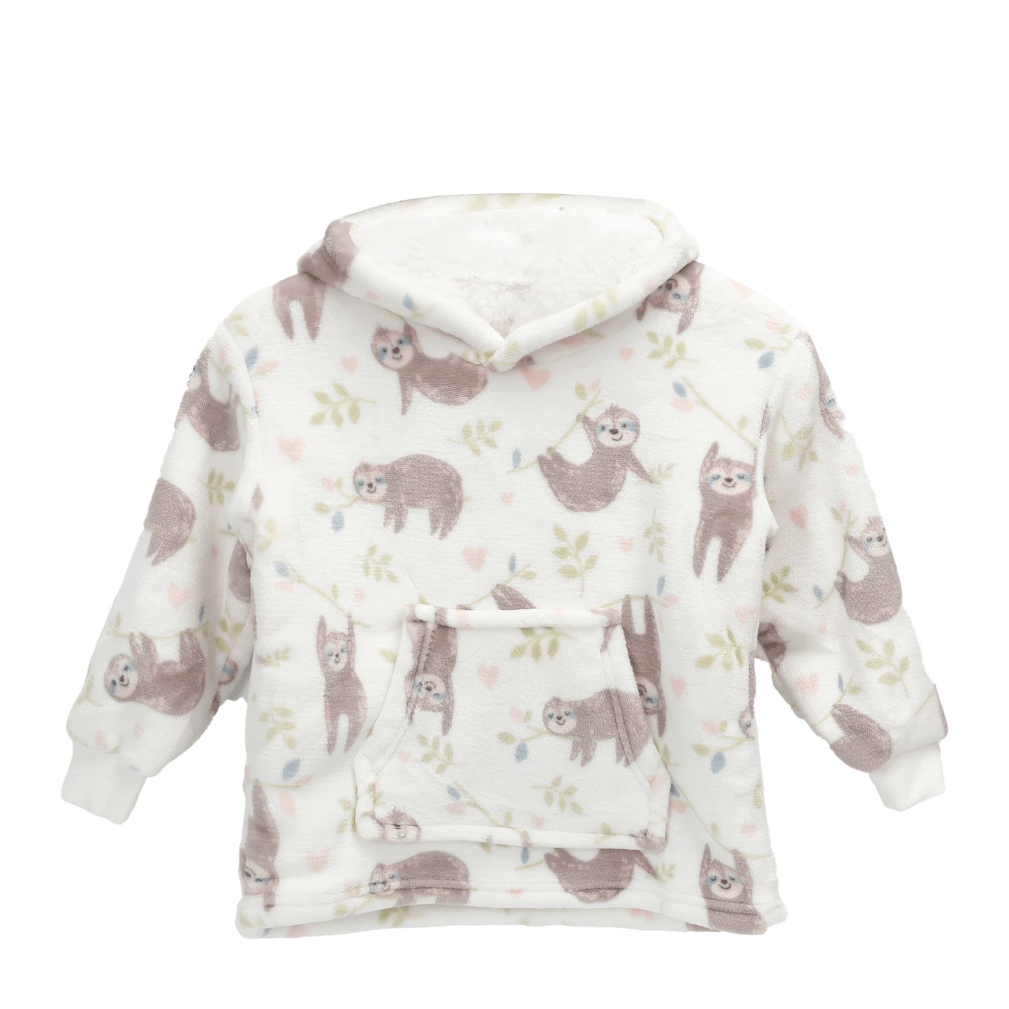 Daisy Dreamer Kids Hoodie Blanket Safari Sloth Wearable Sweatshirt for Cosy Home Layering
