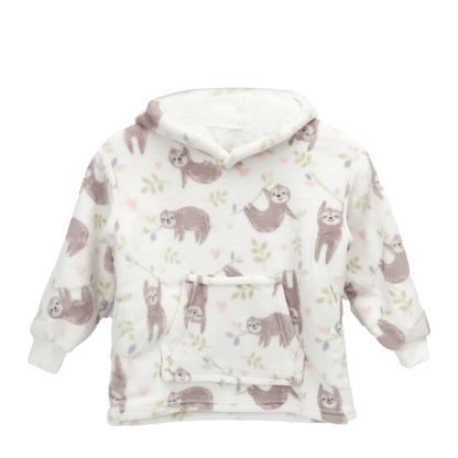 Daisy Dreamer Kids Hoodie Blanket Safari Sloth Wearable Sweatshirt for Cosy Home Layering