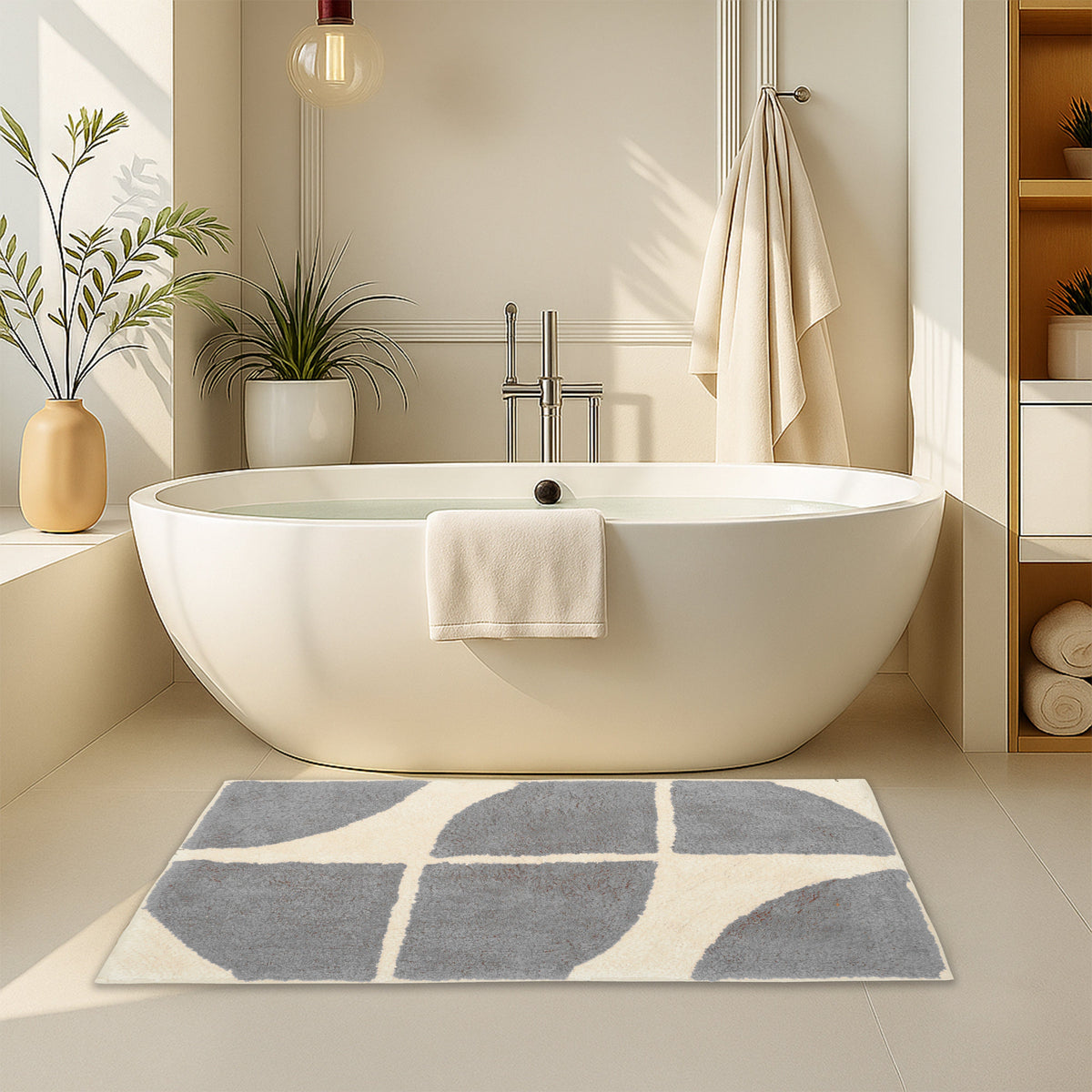 Stockholm Bath Mat Non Slip Backing Super Soft Water Absorbent Cotton Blend