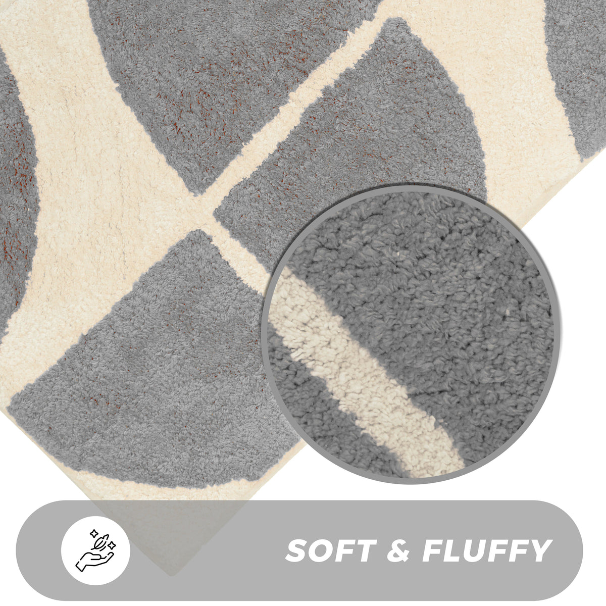 Stockholm Bath Mat Non Slip Backing Super Soft Water Absorbent Cotton Blend