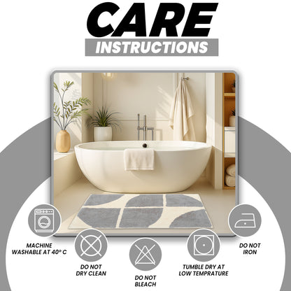 Stockholm Bath Mat Non Slip Backing Super Soft Water Absorbent Cotton Blend
