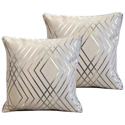 Geo Sparkle Cushion Covers 2 Pack Natural For Sofa Bed Chair Lounge