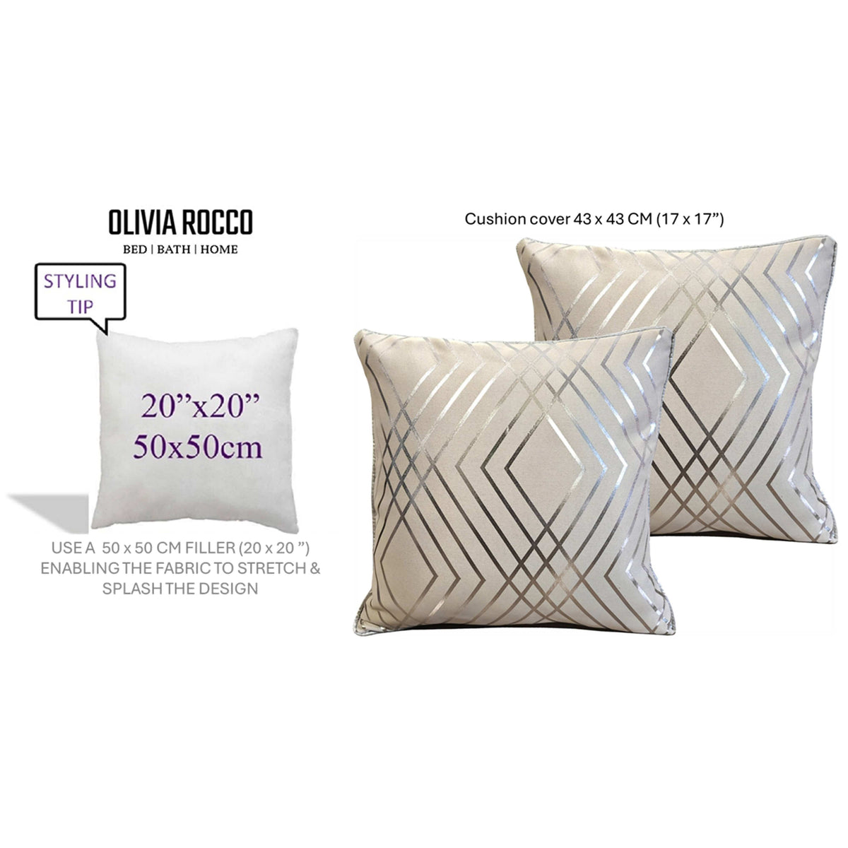 Geo Sparkle Cushion Covers 2 Pack Natural For Sofa Bed Chair Lounge