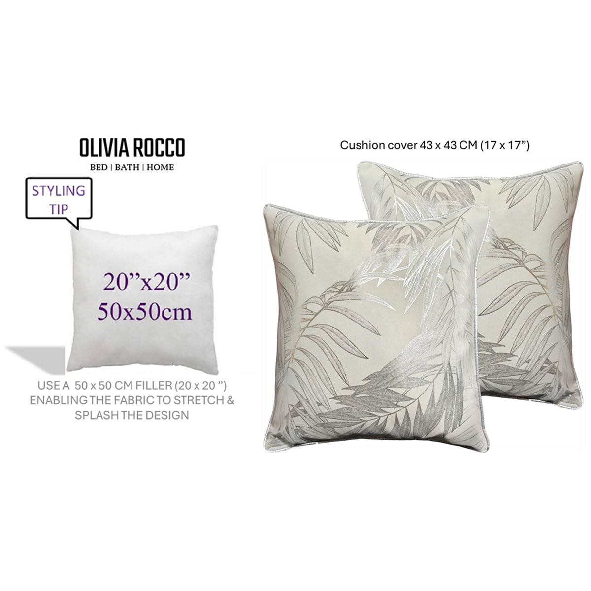 Leaf Sparkle Cushion Covers 2 Pack Leaf Natural Modern Decorative Throw
