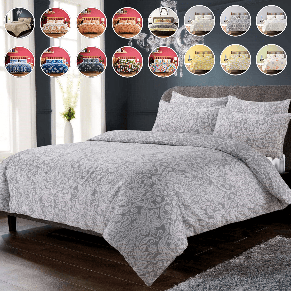Luxury Cotton Rich Duvet Sets Easycare Includes Duvet Cover And Pillowcases