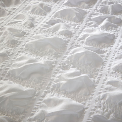 Duvet Cover Set Microfibre Quilted White With Pillowcases Easy Care Bedding