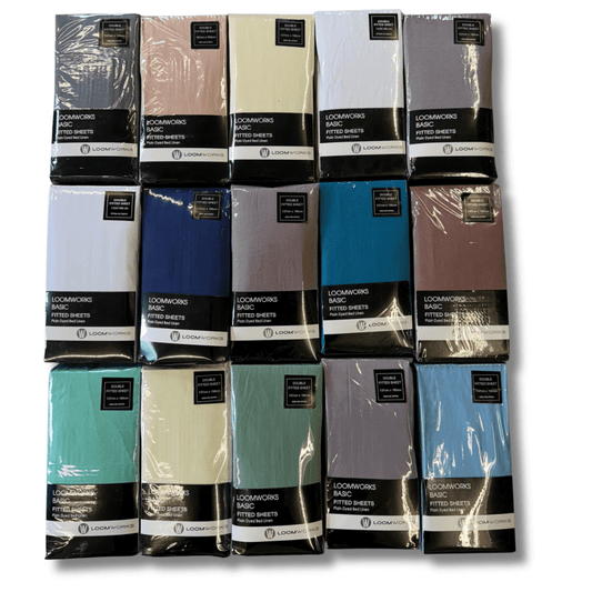 4 Pack Polycotton Easycare Fitted Sheets Soft Comfort Bedsheets Fifty Fifty