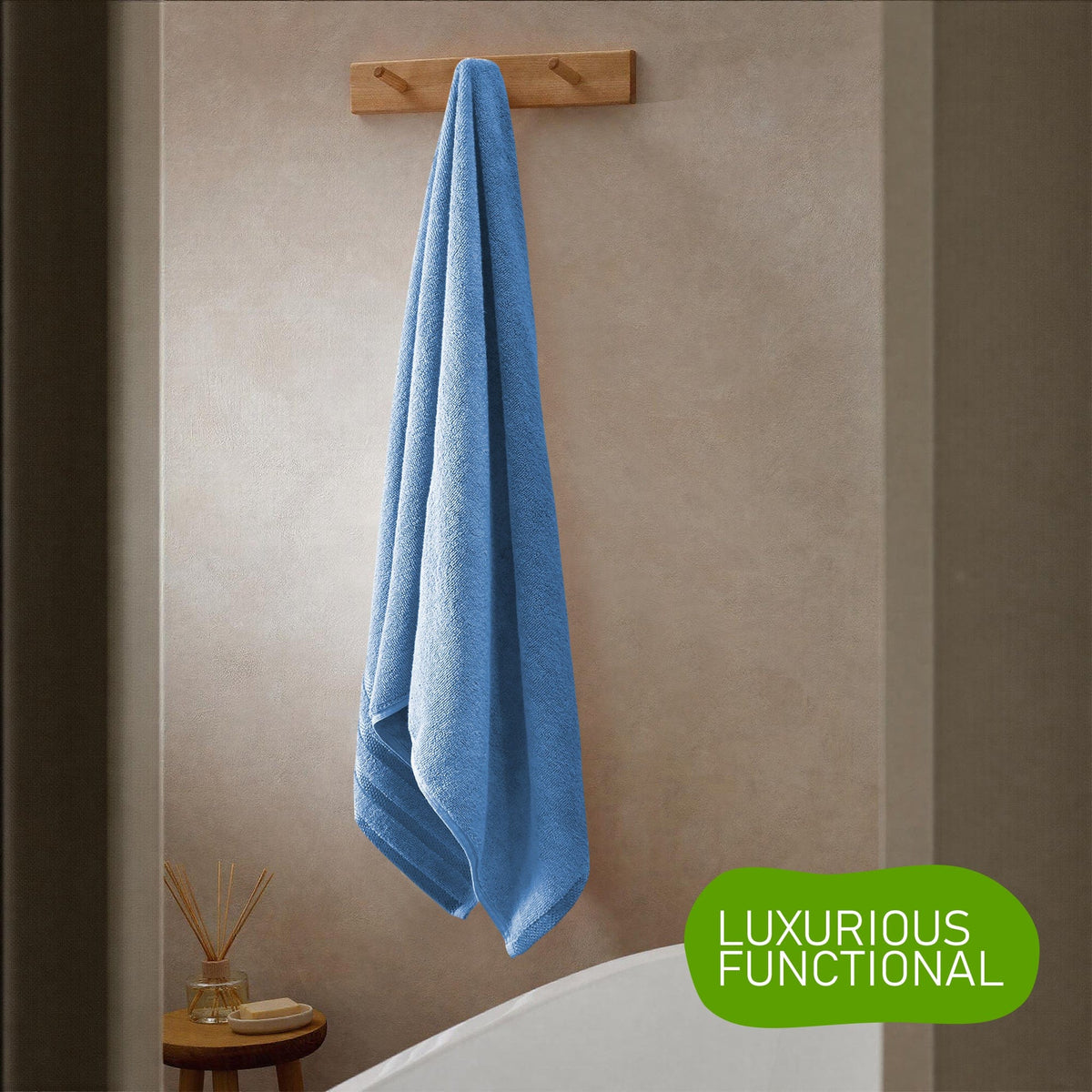 Belmont Viscose Stripe Blue Towels 100% Cotton Hotel Quality Super Absorbent