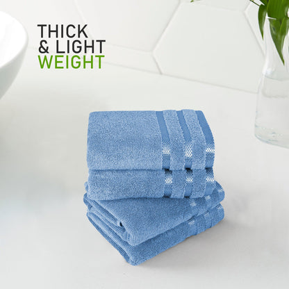 Belmont Viscose Stripe Blue Towels 100% Cotton Hotel Quality Super Absorbent