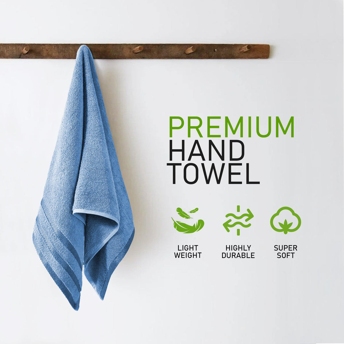 Belmont Viscose Stripe Blue Towels 100% Cotton Hotel Quality Super Absorbent