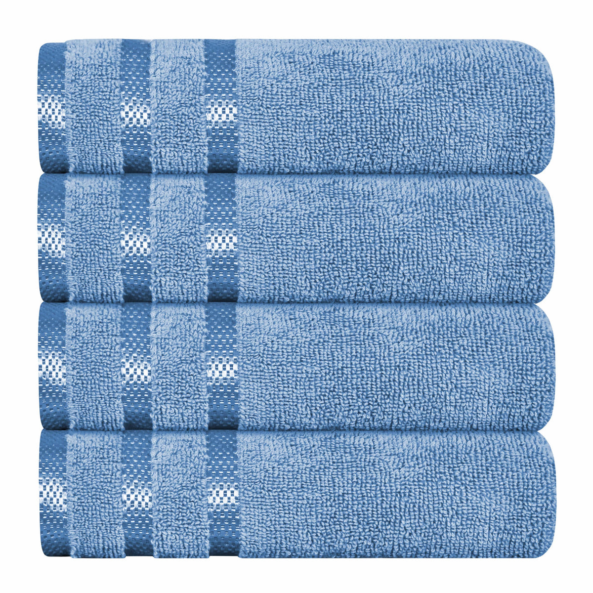 Belmont Viscose Stripe Blue Towels 100% Cotton Hotel Quality Super Absorbent