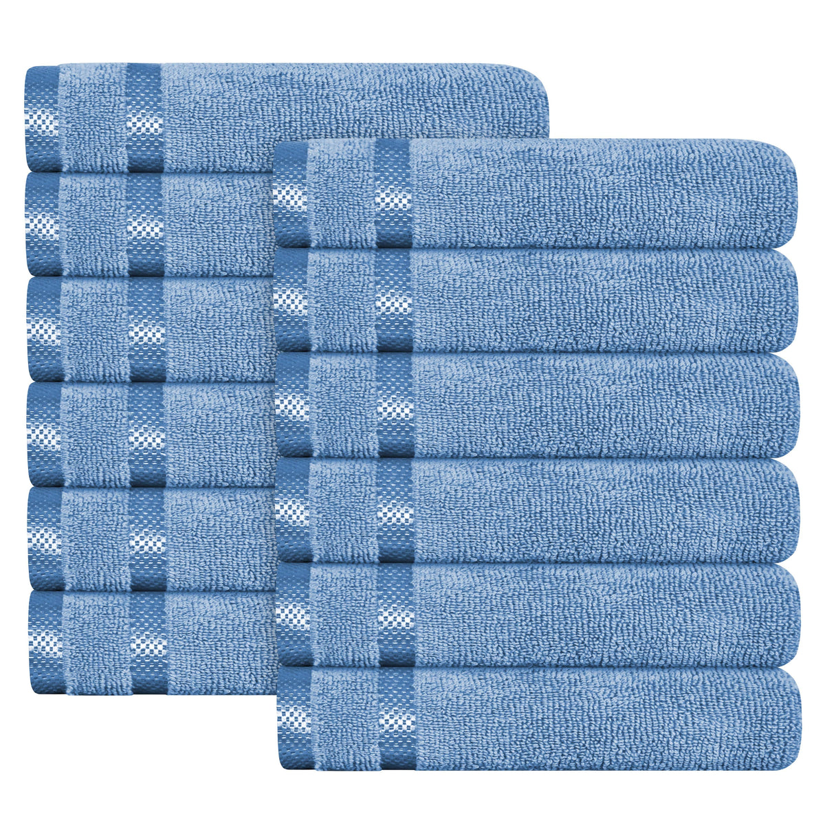 Belmont Viscose Stripe Blue Towels 100% Cotton Hotel Quality Super Absorbent